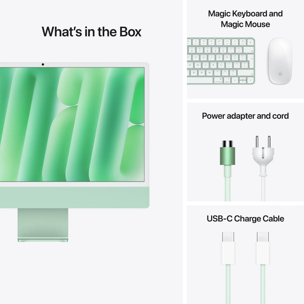 Apple iMac 24” 4.5K Retina M4 8‑core CPU 8‑core GPU/16GB/256GB/Green/RUS - MWUE3RU/A