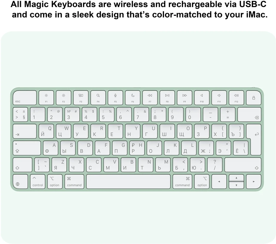 Apple iMac 24” 4.5K Retina M4 8‑core CPU 8‑core GPU/16GB/256GB/Green/RUS - MWUE3RU/A