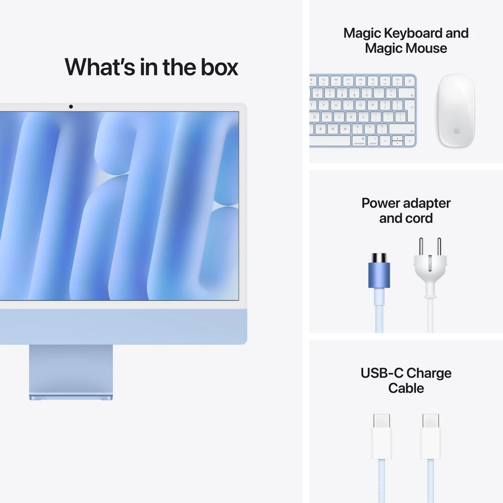 Apple iMac 24” 4.5K Retina M6 10-core CPU 10-core GPU/16GB/256GB/Blue/RUS - MH094RU/A