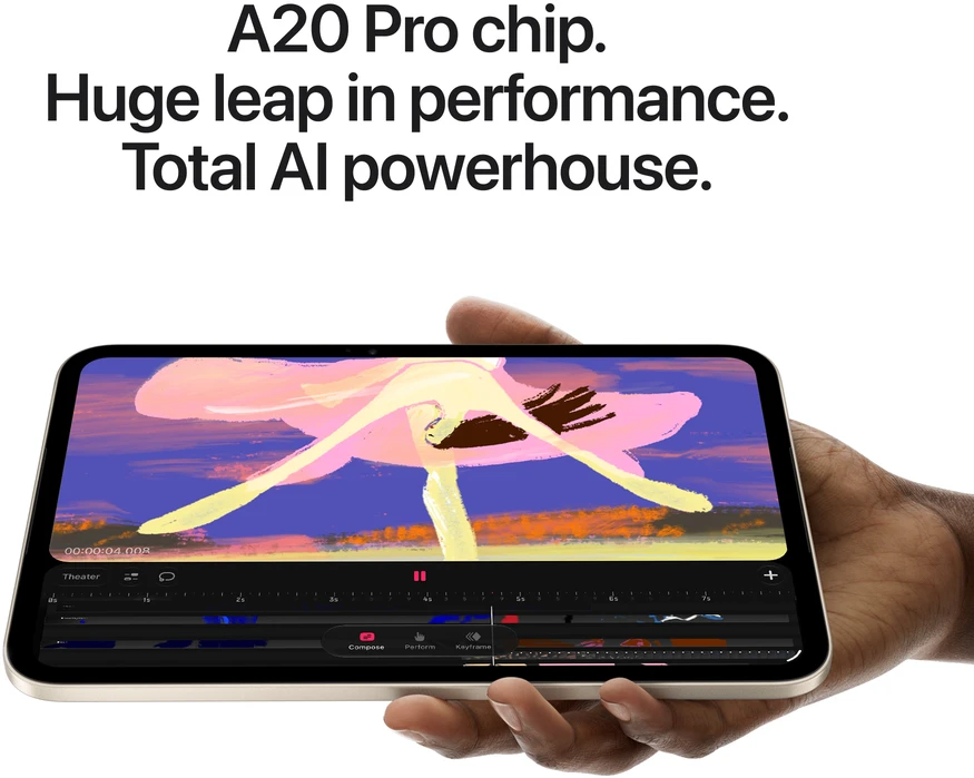 Apple iPad mini (A20 Pro) Wi‑Fi 512GB with standard glass - Starlight - MJ6W4HC/A