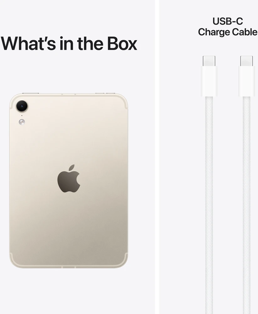 Apple iPad mini (A20 Pro) Wi‑Fi + Cellular 256GB with standard glass - Starlight - MJ6D4HC/A