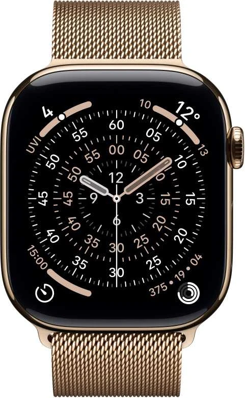 Apple Watch Series 11 GPS + Cellular 42mm Gold Titanium Case with Gold Milanese Loop - MF8Y4ET/A