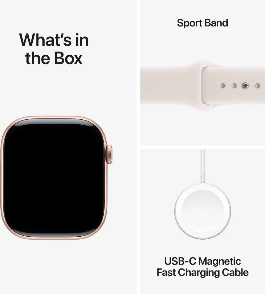 Apple Watch Series 11 GPS + Cellular 42mm Rose Gold Aluminium Case with Light Blush Sport Band - M/L - MF8F4ET/A
