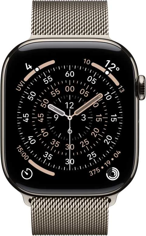 Apple Watch Series 11 GPS + Cellular 42mm Natural Titanium Case with Natural Milanese Loop - MF8P4ET/A