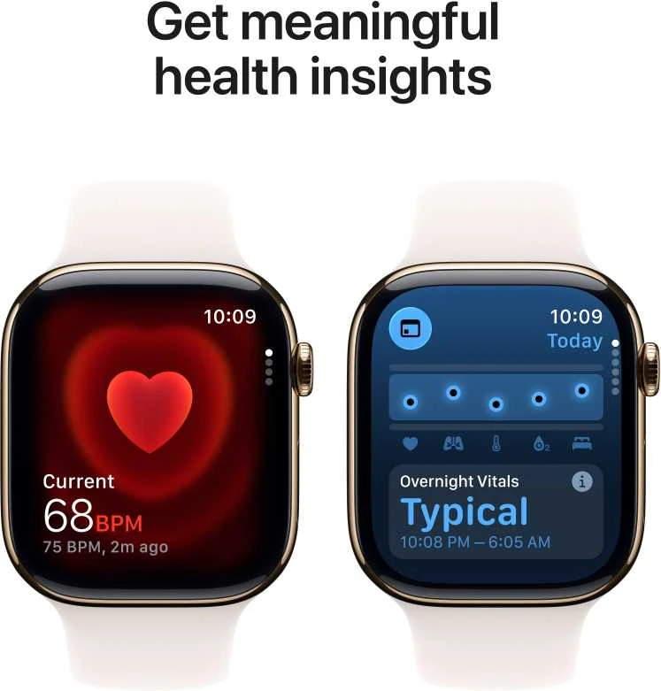 Apple Watch Series 11 GPS + Cellular 42mm Gold Titanium Case with Light Blush Sport Band - M/L - MF8X4ET/A