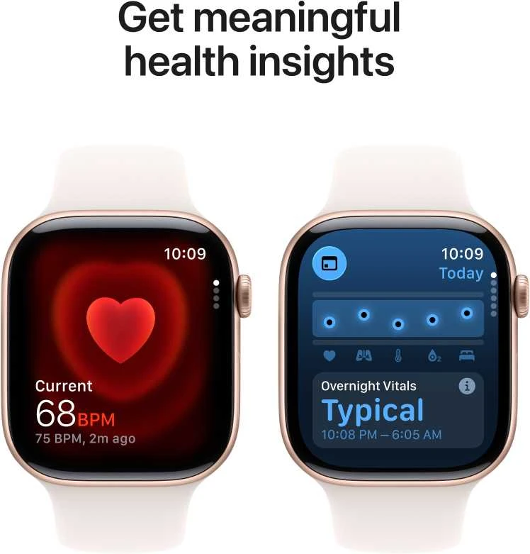 Apple Watch Series 11 GPS + Cellular 42mm Rose Gold Aluminium Case with Light Blush Sport Band - M/L - MF8F4ET/A