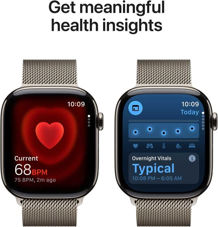 Apple Watch Series 11 GPS + Cellular 42mm Natural Titanium Case with Natural Milanese Loop - MF8P4ET/A