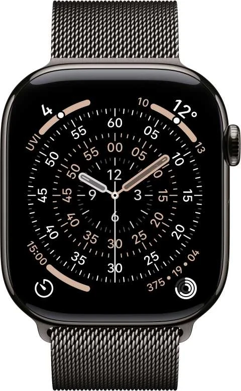 Apple Watch Series 11 GPS + Cellular 46mm Slate Titanium Case with Slate Milanese Loop - M/L - MFD44ET/A