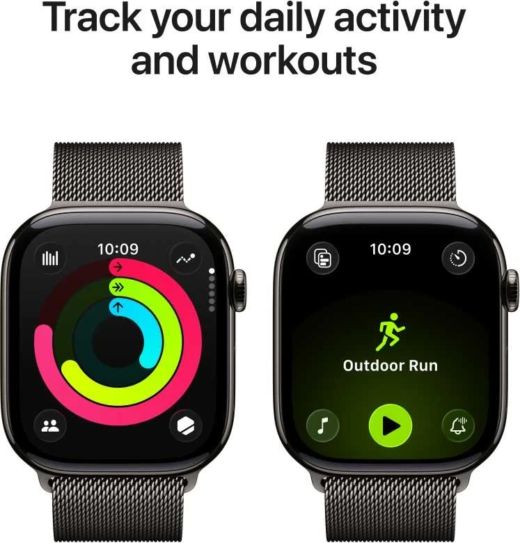 Apple Watch Series 11 GPS + Cellular 46mm Slate Titanium Case with Slate Milanese Loop - M/L - MFD44ET/A