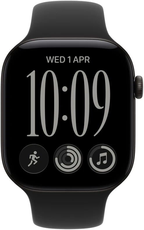 Apple Watch Series 12 GPS 42mm Black Aluminium Case with Black Sport Band - S/M - MJEA4ET/A