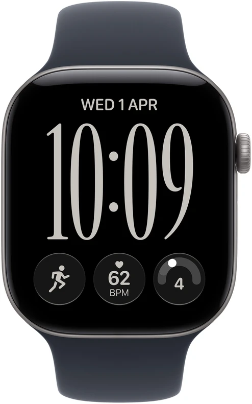 Apple Watch Series 12 GPS + Cellular 42mm Space Grey Aluminium Case with Navy Blue Sport Band - S/M - MJFX4ET/A