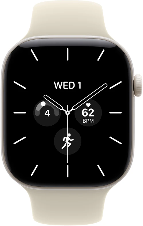 Apple Watch Series 12 GPS + Cellular 42mm Pearl White Ceramic Case with Sand Sport Band - M/L - MJGX4ET/A