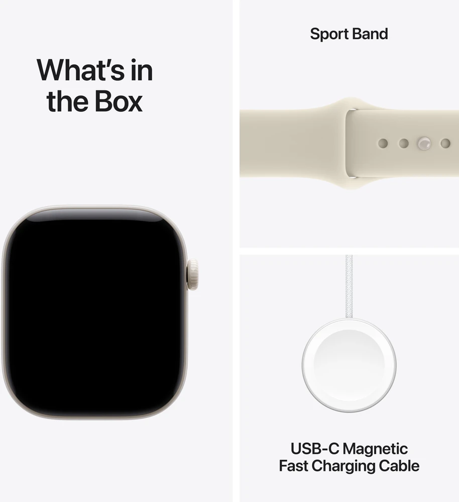 Apple Watch Series 12 GPS + Cellular 42mm Pearl White Ceramic Case with Sand Sport Band - M/L - MJGX4ET/A