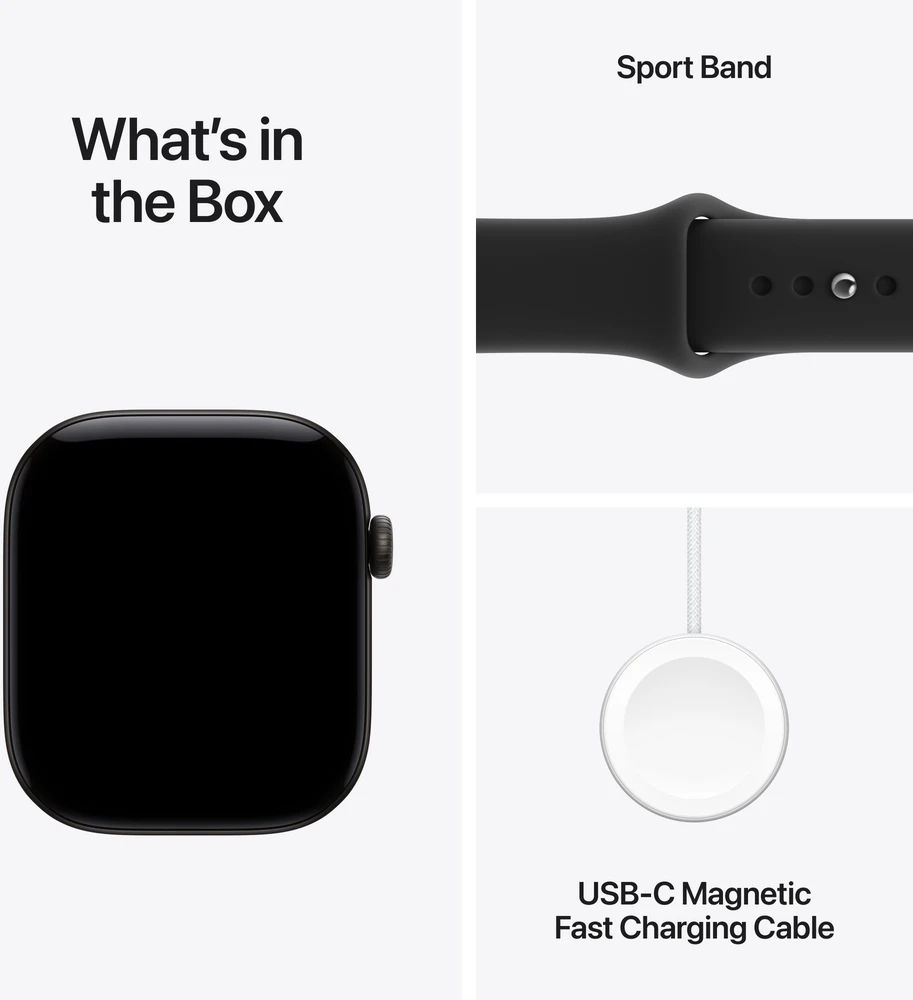Apple Watch Series 12 GPS + Cellular 42mm Black Aluminium Case with Black Sport Band - S/M - MJG04ET/A
