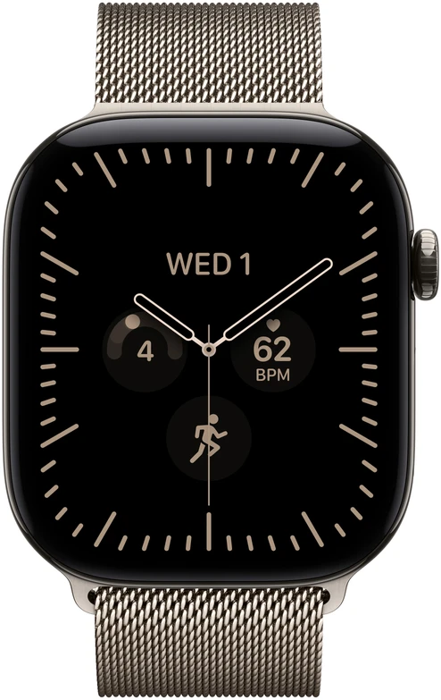 Apple Watch Series 12 GPS + Cellular 46mm Natural Titanium Case with Natural Milanese Loop - M/L - MJGQ4ET/A