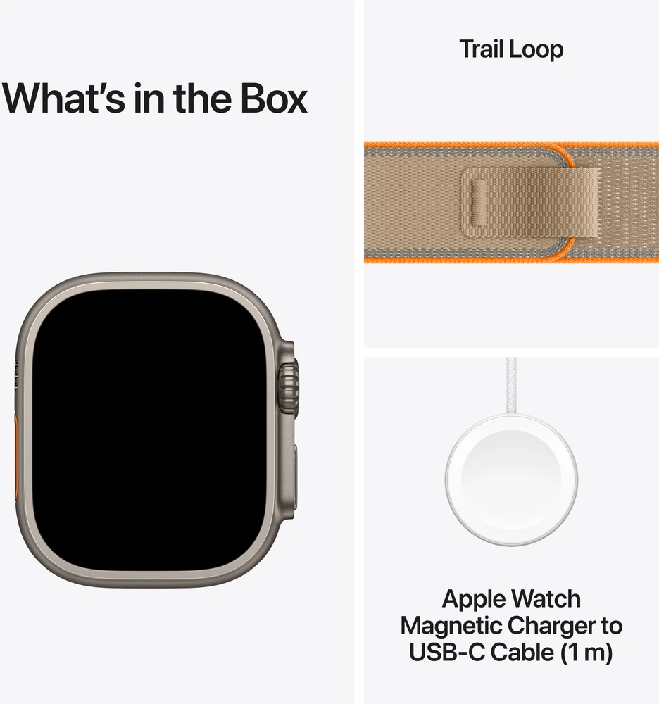 Apple Watch Ultra 4 GPS + Cellular 49mm Natural Titanium Case with Sand Trail Loop - S/M - MJAJ4ET/A
