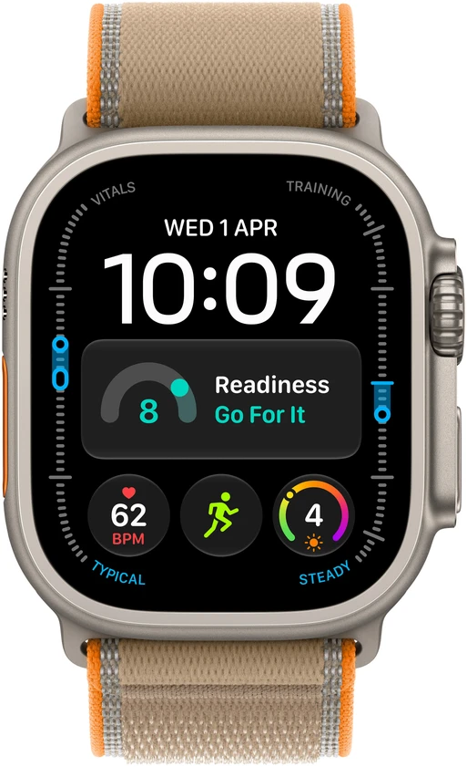 Apple Watch Ultra 4 GPS + Cellular 49mm Natural Titanium Case with Sand Trail Loop - S/M - MJAJ4ET/A