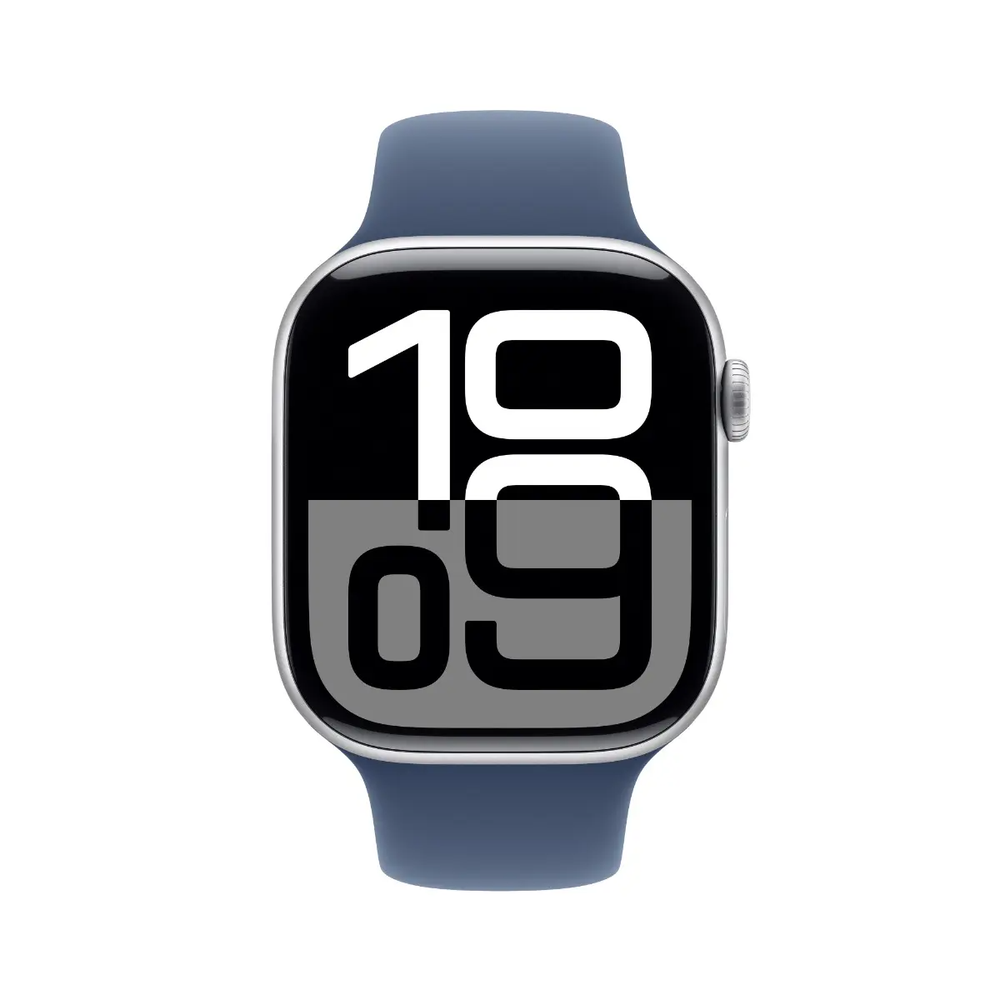 Išmanusis laikrodis Apple Watch Series 10 GPS + Cellular 42mm Sidabrinis aliuminio dėklas su Denim Sport Band - S/M