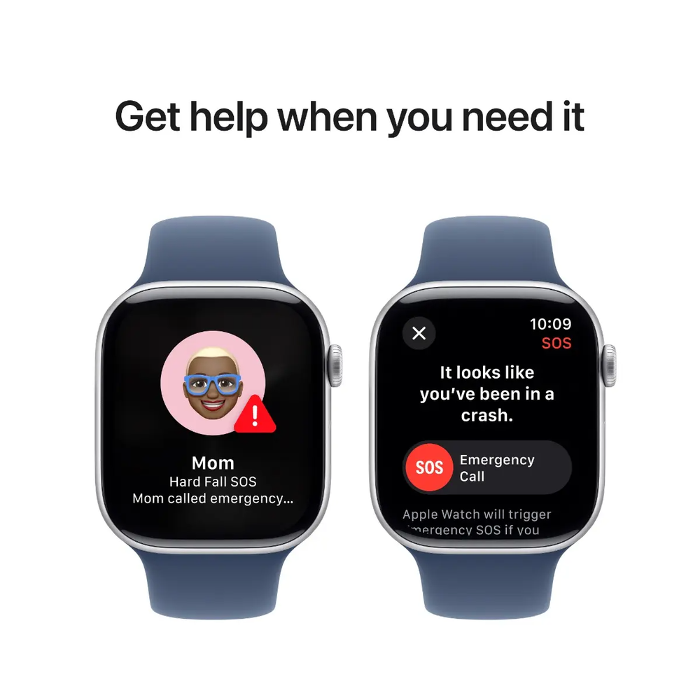 Išmanusis laikrodis Apple Watch Series 10 GPS + Cellular 42mm Sidabrinis aliuminio dėklas su Denim Sport Band - S/M