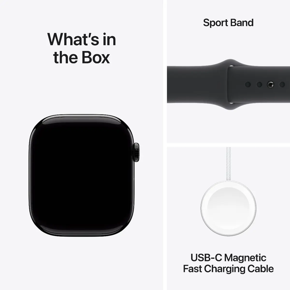 Išmanusis laikrodis Apple Watch Series 10 GPS 46mm Jet Juodas Aliuminio Case with Juodas Sport Band - S/M