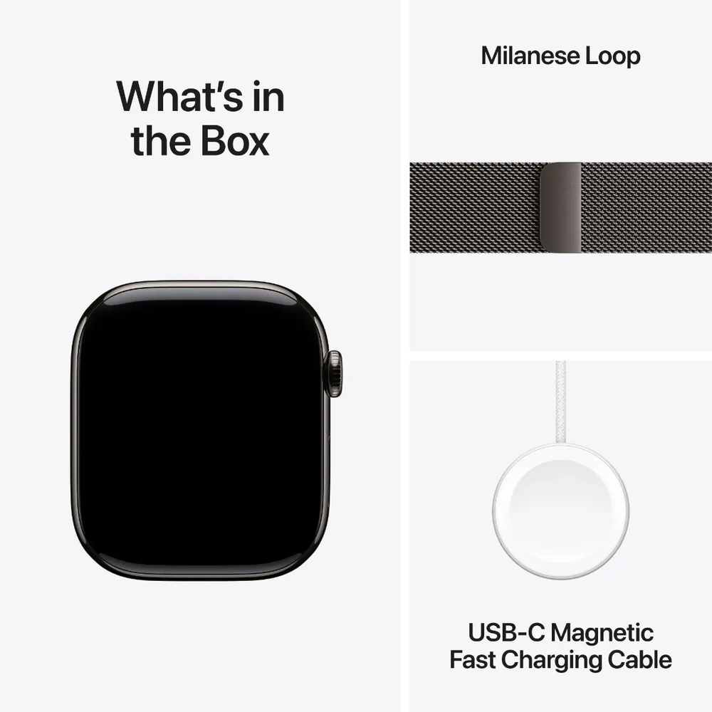 Išmanusis laikrodis Apple Watch Series 10 GPS + Cellular 46mm Slate Titanium Case with Slate Milanese Loop - M/L