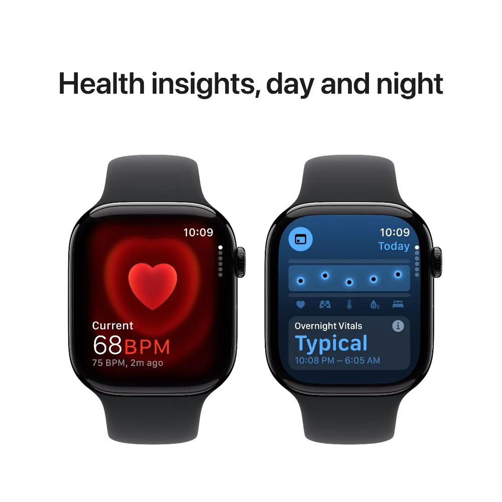 Išmanusis laikrodis Apple Watch Series 10 GPS 46mm Jet Juodas Aliuminio Case with Juodas Sport Band - S/M