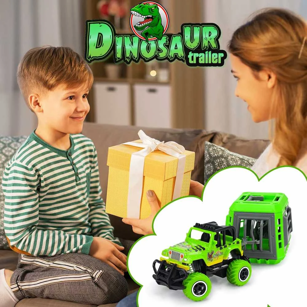 Cooler Stuff Džipas su dinozauru priekaboje valdomas pultu1:25