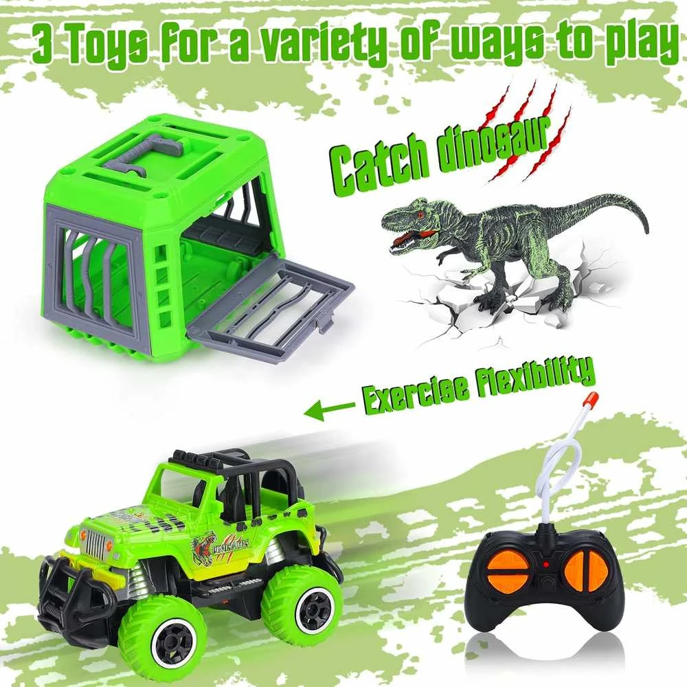 Cooler Stuff Džipas su dinozauru priekaboje valdomas pultu1:25