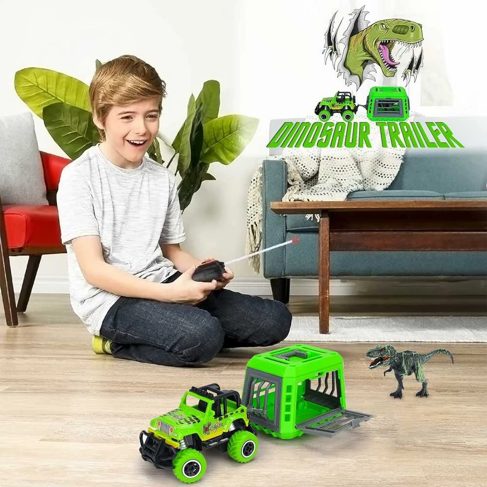 Cooler Stuff Džipas su dinozauru priekaboje valdomas pultu1:25