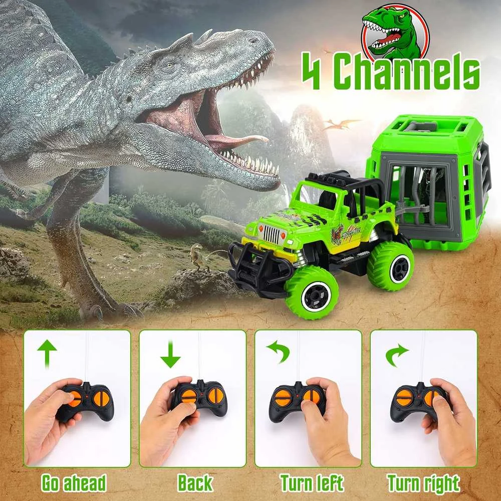 Cooler Stuff Džipas su dinozauru priekaboje valdomas pultu1:25