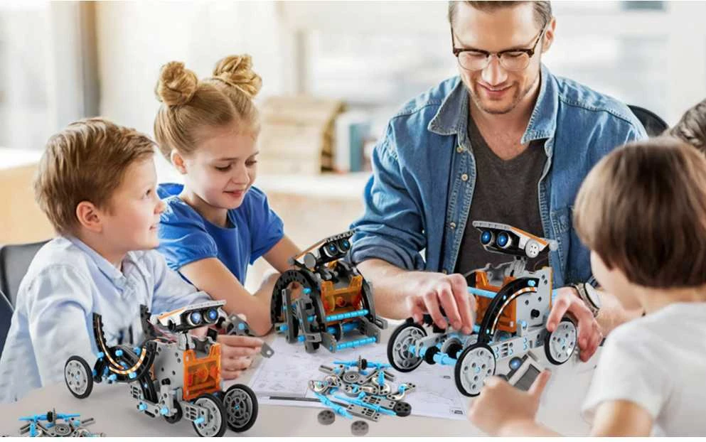 Cooler Stuff Malplay Robotas konstruktorius su saulės baterija, 12in 1
