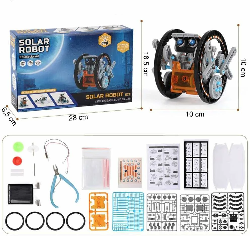 Cooler Stuff Malplay Robotas konstruktorius su saulės baterija, 12in 1