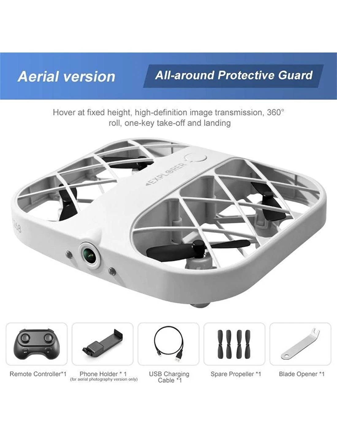 Cooler Stuff Mini dronas, LED apšvietimas, 360° apsisukimas