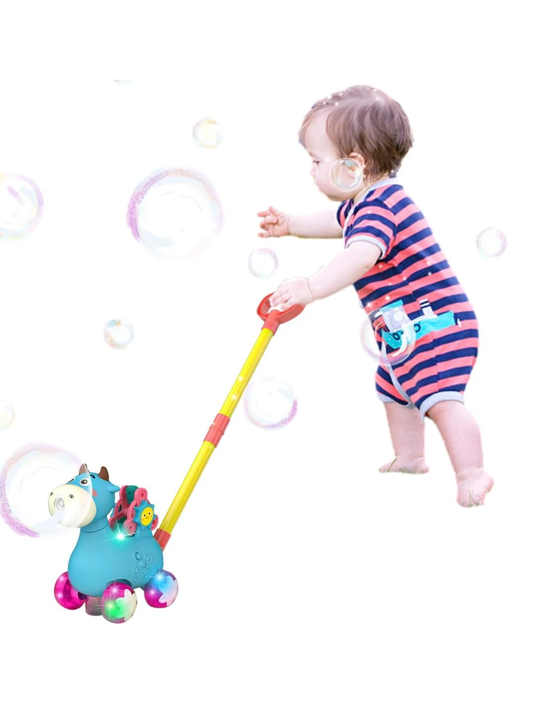 Cooler Stuff Muilo burbulai - stumdukas, LED šviesos ir garso efektai, rožinė spalva