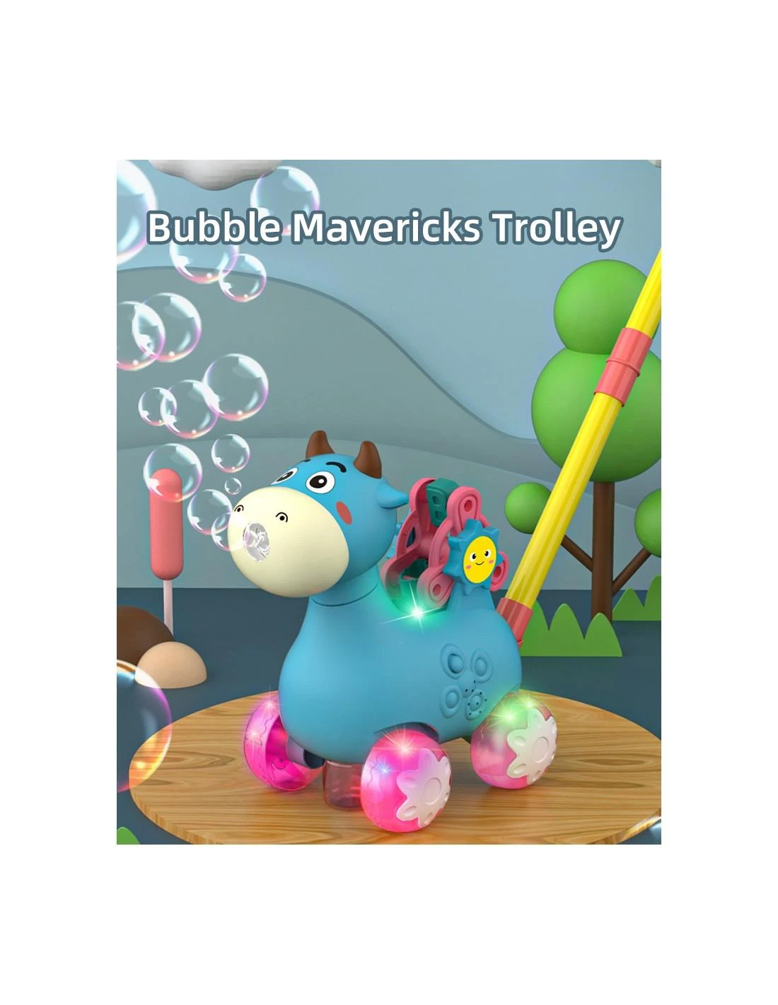 Cooler Stuff Muilo burbulai - stumdukas, LED šviesos ir garso efektai, rožinė spalva