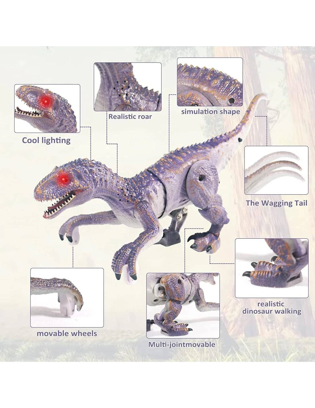 Cooler Stuff Mini dinozauras su valdymo pultu , su garso ir šviesos efektais