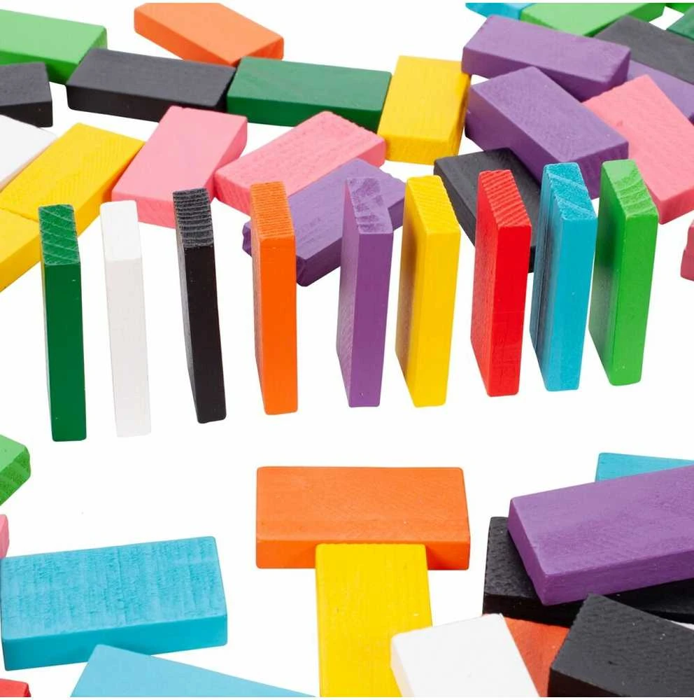 Malplay Domino žaidimas, medinės kaladėlės, 200 vnt.