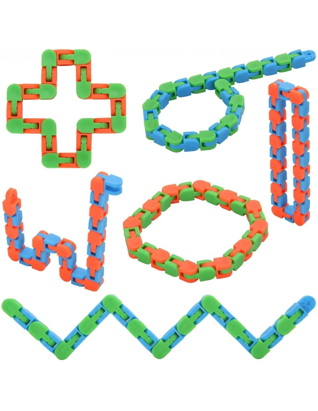 Fidget gyvatėlė antistresinė rinkinys 6 vnt.