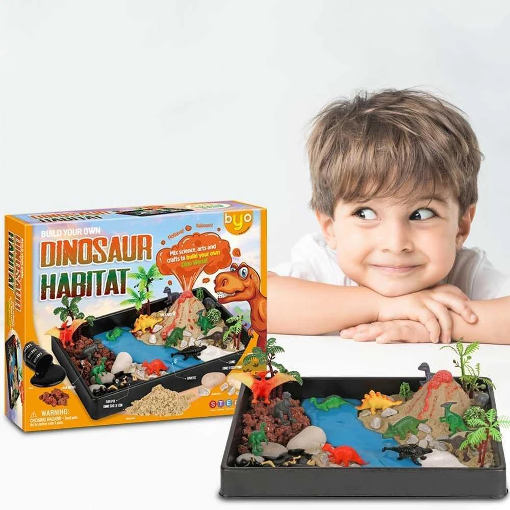 Km Mokslinis rinkinys terariumas dinozaurai su vulkanu