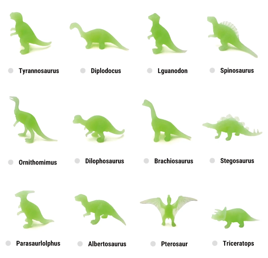Magy Archeologijos kasinėjimo rinkinys dinozauro kiaušiniai šviečiantys tamsoje – 12 vnt.