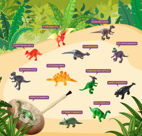 Magy Archeologijos kasinėjimo rinkinys dinozauro kiaušiniai – 12 vnt.