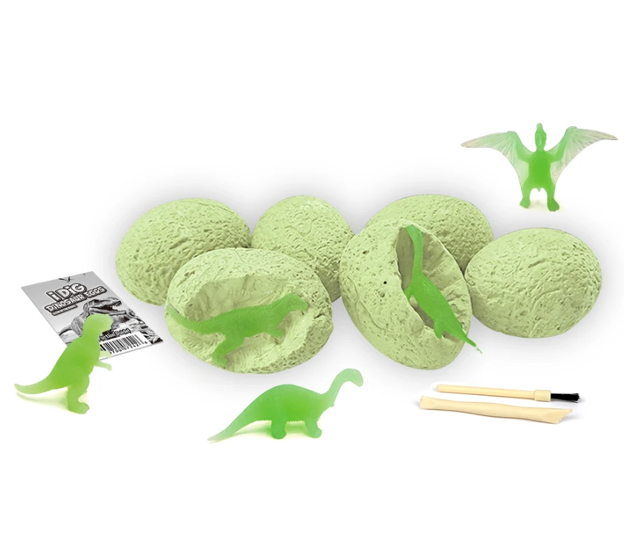 Magy Archeologijos kasinėjimo rinkinys dinozauro kiaušiniai šviečiantys tamsoje – 12 vnt.