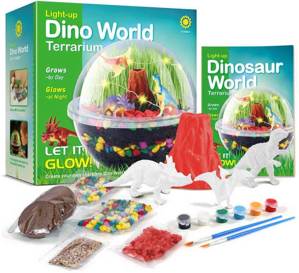 Magy Kūrybinis rinkinys dinozaurų terariumas su augančia žolyte