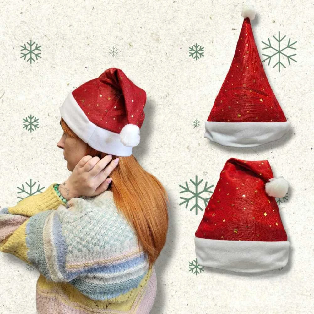 Magy Kalėdinė senelio Santa kepurė blizgučiais