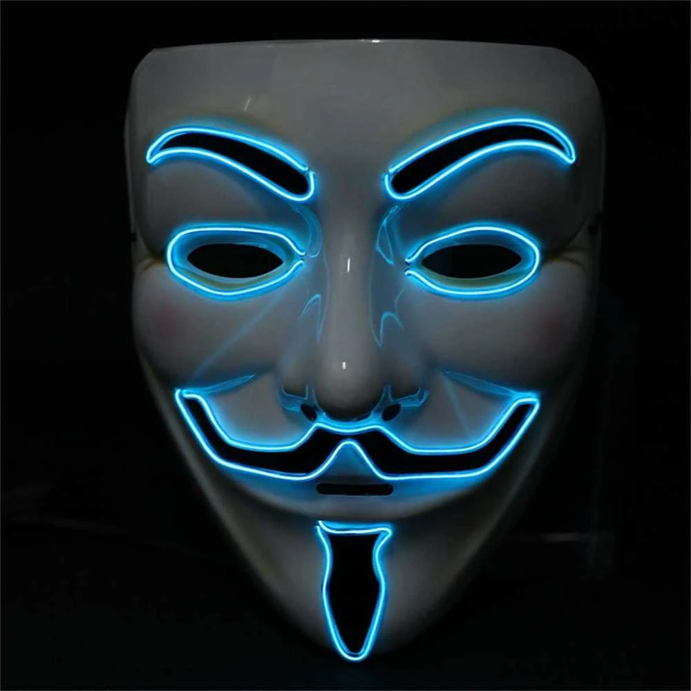 Magy Kaukė Anonymous Helovin vakarėliui šviečianti
