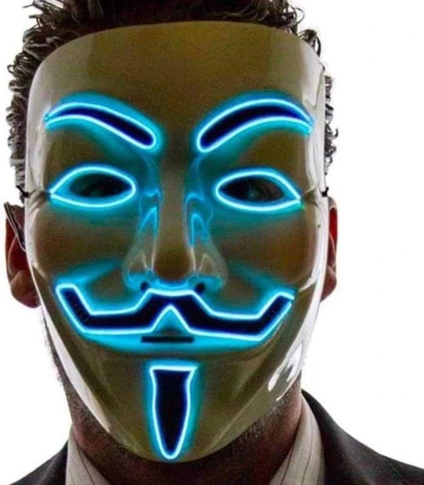 Magy Kaukė Anonymous Helovin vakarėliui šviečianti