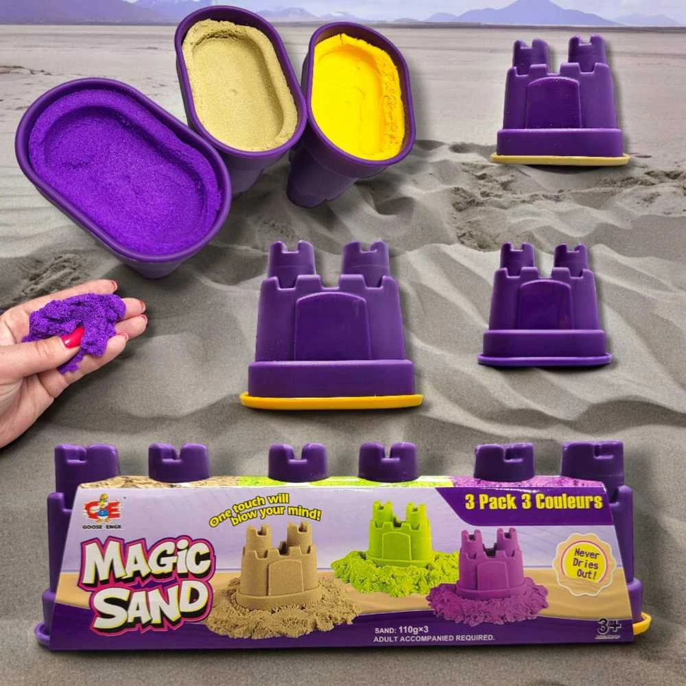 Magy Kinetinis smėlis spalvotas su formelėmis 3 spalvos, 330 gr.