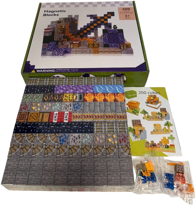 Magy Minecraft statybinių blokų kaladėlių rinkinys 200 vnt
