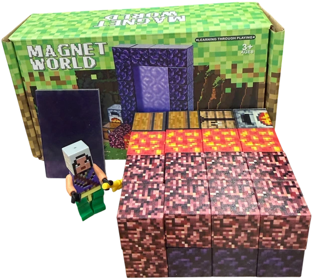 Magy Minecraft statybinių blokų rinkinys portalas 34 vienetai