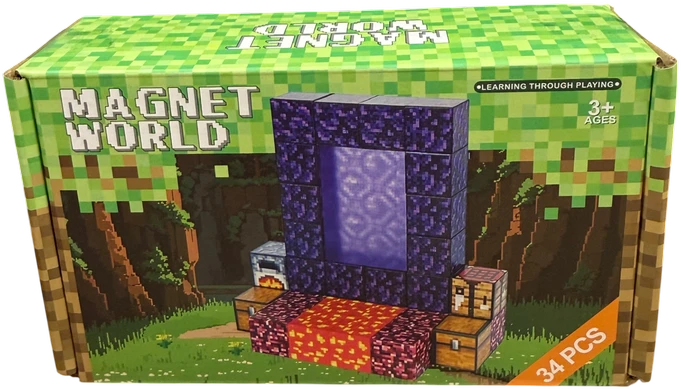 Magy Minecraft statybinių blokų rinkinys portalas 34 vienetai